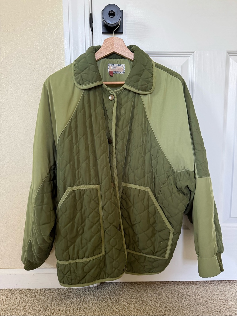 Anthropologie Pilcro Olive Quilted Utility Jacket - Picture 2 of 3